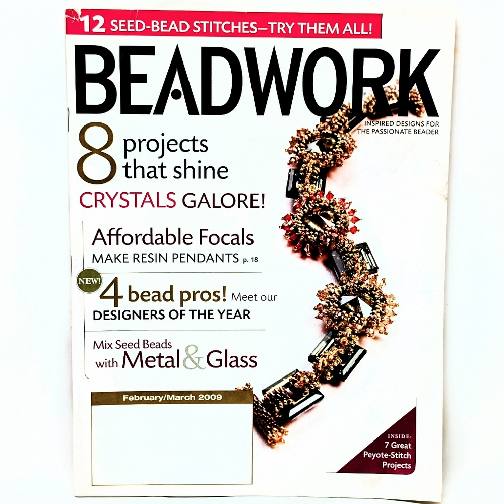 Beadwork Magazine – February/March 2009 – Crystals Galore Issue